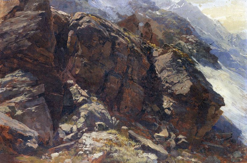 Étude sur la haute montagne, EDWARD THEODORE COMPTON, probablement vers 1870 par Atelier Liesjes
