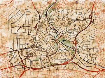 Kaart van Waiblingen in de stijl 'Serene Summer' van Maporia