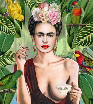 Frida con amigos van Nettsch .