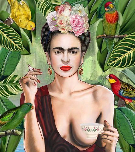 Frida con amigos van Nettsch .