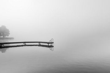 Badesteg im Nebel von Patrick Herzberg