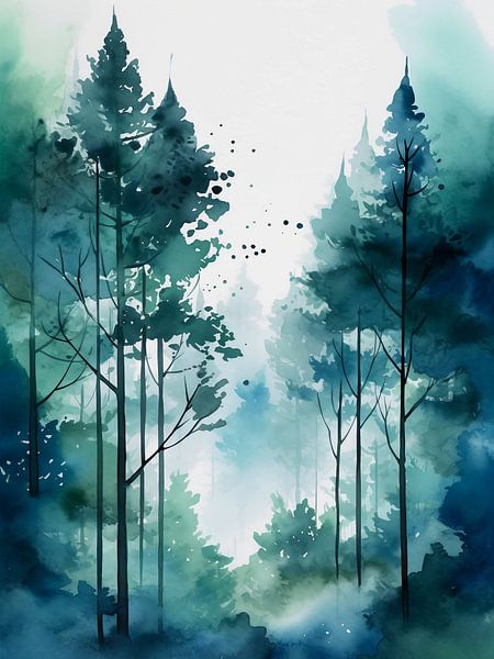 watercolor forest by haroulita