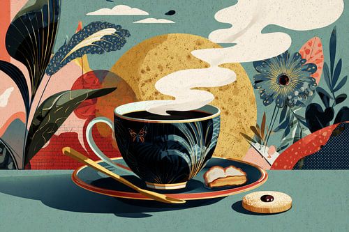 Koffie of Cappuccino abstracte illustratie