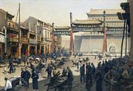 Belebte Pekinger Straßenszene vor dem Quianmen Tor, ERICH KIPS, Ca. 1900-1920 von Atelier Liesjes Miniaturansicht