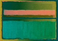 Abstract painting green and orange