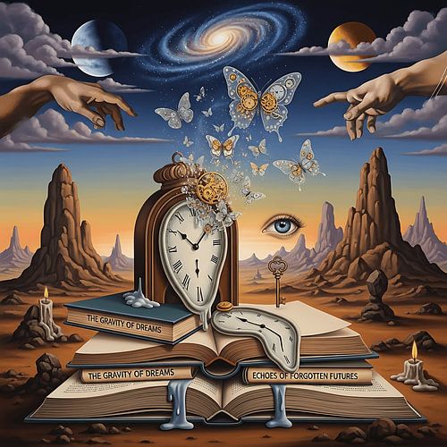 Surrealistische droomlandschap kunst - abstracte fantasiewereld in surrealistische stijl