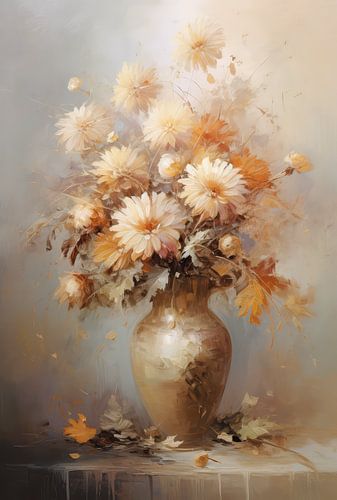 Droogboeket paint pastel oranje bruin