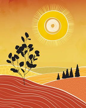 Minimalistisch zomerlandschap 1 van Tanja Udelhofen