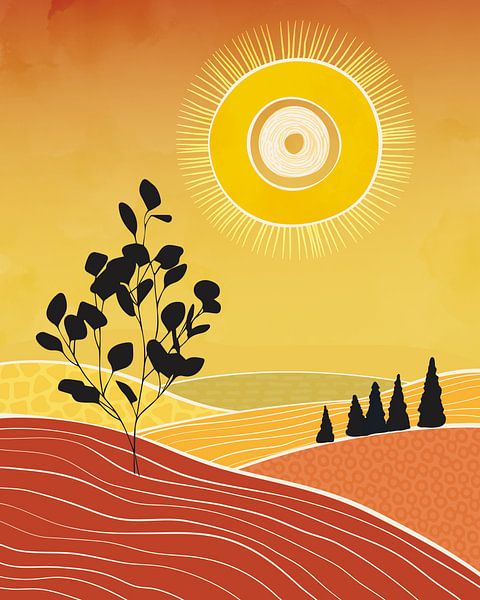 Minimalistisch zomerlandschap 1