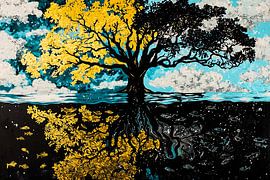 Arbre jaune et reflet de poisson sur Art & Soul Creations