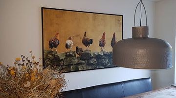 Klantfoto: 6  kippen op een rij  van Cocky Anderson