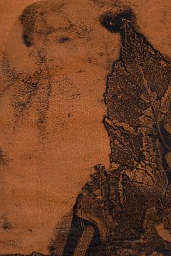 Botanisch abstract in roestbruin en zwart van Dina Dankers