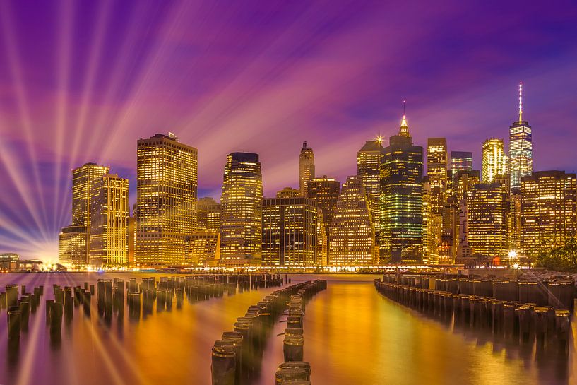 MANHATTAN SKYLINE Strahlender Sonnenuntergang von Melanie Viola