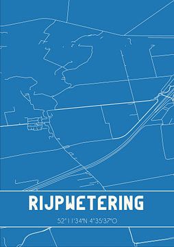 Blaupause | Karte | Rijpwetering (Südholland) von Rezona