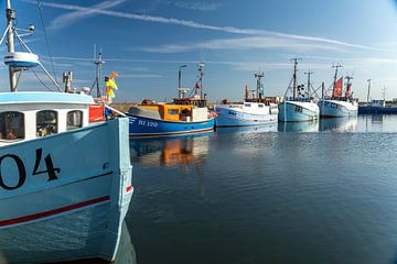 Vissersvaartuigen in Denemarken van Peter Schickert