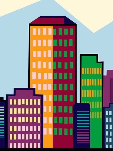 Das Gebäude auf dem Pop-Art-Poster ist erstaunlich