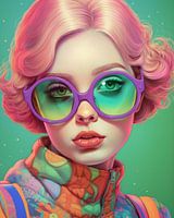 Portrait pop art aux couleurs pastel