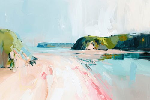 Abstract landschap in pastelkleuren