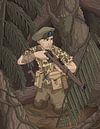 Knil soldaat in de indonesische jungle. van JJ ADX thumbnail