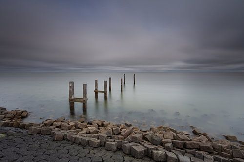 Une ancienne jetée sur l'île de Terschelling, dans les wadden