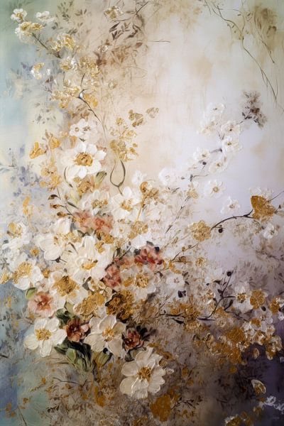 Bloemen Rococo Schilderij van Preet Lambon