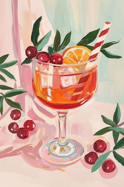 Cocktail Aperol Spritz de Noël par Melloi Art Prints