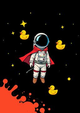 Grappige astronaut en eenden van MIROKKU