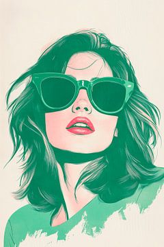Groene elegantie - Cool portret van Poster Art Shop