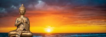 Meditatie bij zonsondergang van Alexander Baumann
