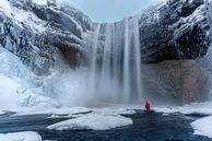 Waterval Skogafoss IJsland van Antoine van de Laar thumbnail
