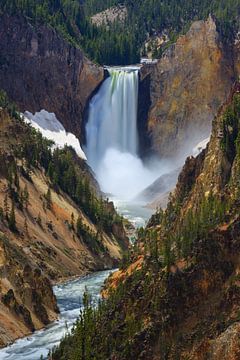 Unterer Wasserfall im Yellowstone NP, Wyoming, USA von Henk Meijer Photography