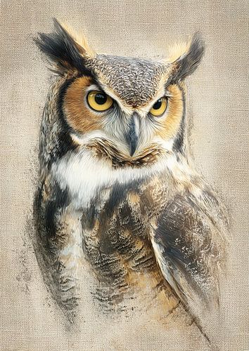Uil van Abstract Schilderij