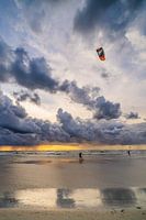 Kite surfers before the storm