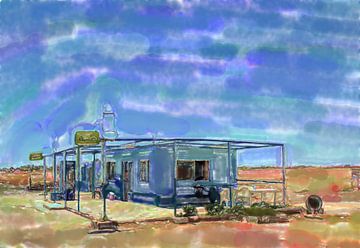 Rasthaus am Desert Highway von Frank Heinz