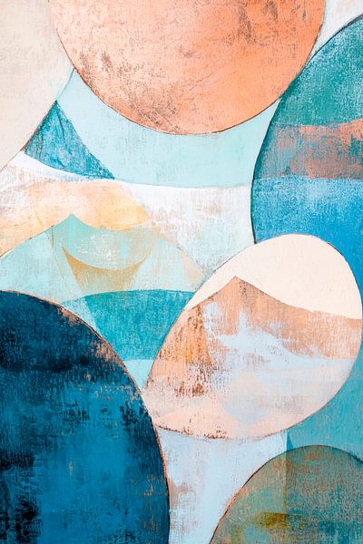 Harmonies de couleurs circulaires dans les tons bleus par Poster Art Shop