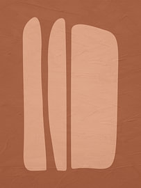 Abstrakte geometrische minimalistische Kunst organischer Formen in Erdtönen von Online Arts