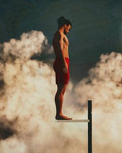 Porträt eines Mannes auf einem Sprungbrett von Jan Keteleer