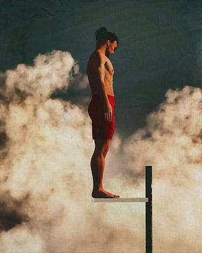 Portrait d'un homme sur un plongeoir sur Jan Keteleer