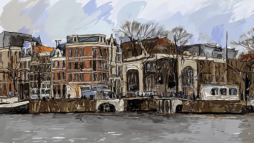 Walter Suskind Bridge Amsterdam Painting by Anton de Zeeuw