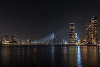 Skyline Rotterdam in de nacht 
