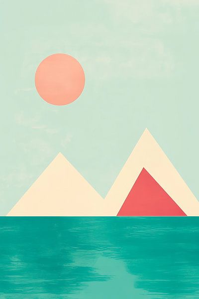 Geometric mountains in a gentle play of colours by Poster Art Shop