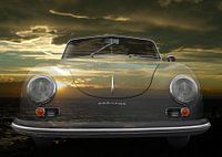 Porsche 356 A 1500 Super bij zonsondergang