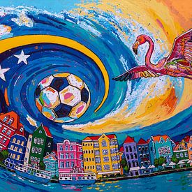 WK 2026 Voetbal | Curaçao Rising van Happy Paintings / Renata Rolefes