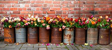 Tulpen, kleurig maar afgedankt... van Ans Bastiaanssen