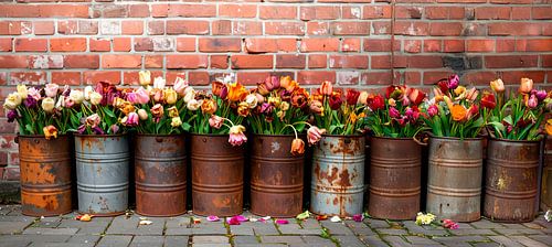 Tulips, colourful but discarded...