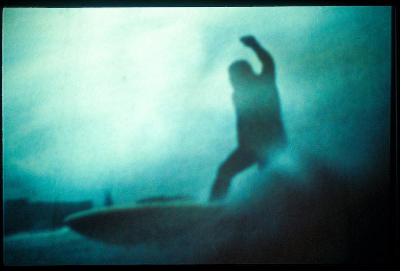 impression of a surfer riding a wave by Ruurd Dankloff