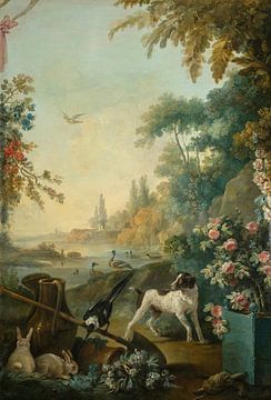 Landschap met hond, Jean-Baptiste Huet