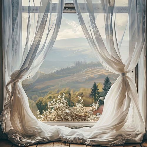 uitzicht raam op een prachtig landschap