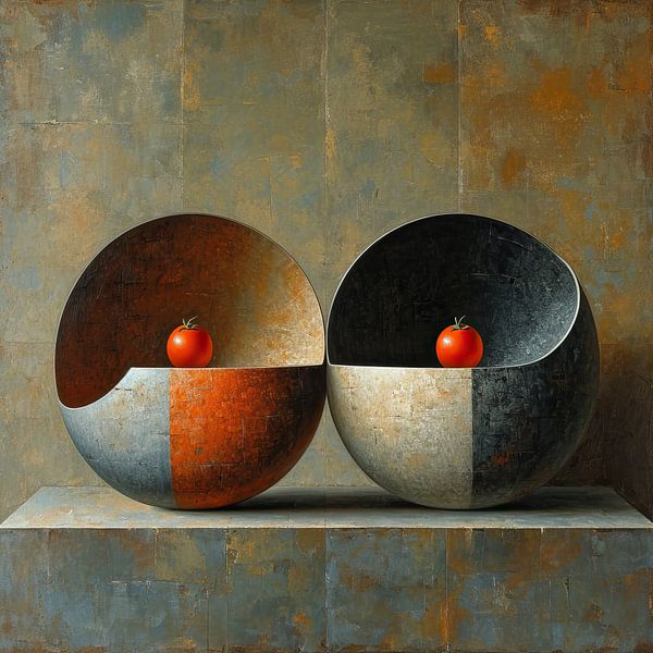 Schilderij 2 Tomaten van Kunst Kriebels