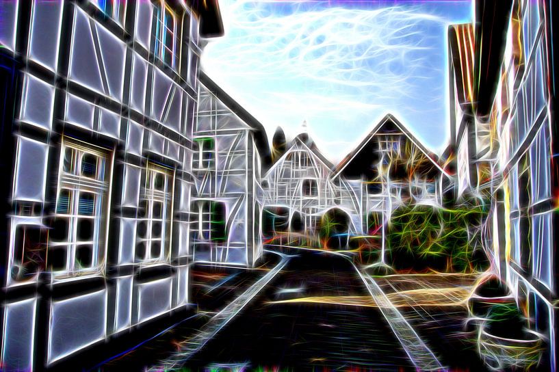 Poutrelle à effet néon par Edgar Schermaul